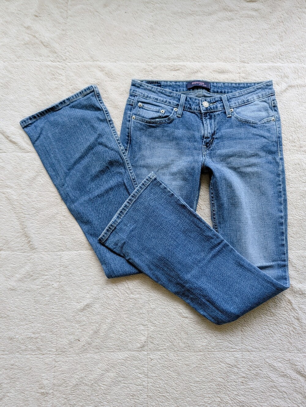 Levis 518 SuperLow Low Rise Flare Leg Jeans